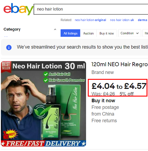 Beware of Fake Green Wealth Neo Hair Lotion